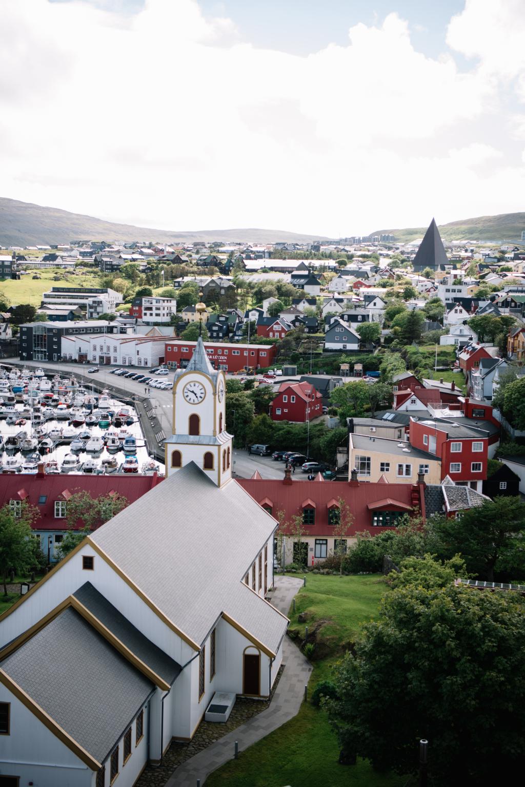 Tórshavn Cathedral and overview of the town